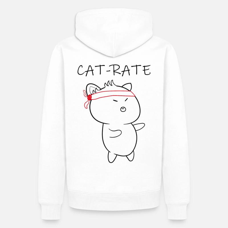 Karaté de chat, tarif chat - Sweat à capuche Premium bio Homme - blanc