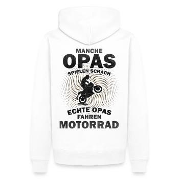 Opa Motorrad Motorradfahrer Großvater Gescchenk - Männer Premium Bio Hoodie - Weiß - Hinten - Nico (187cm)