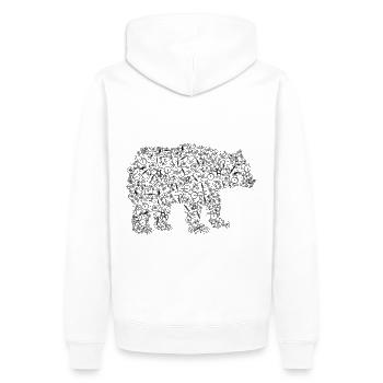L'ours des vélos Vélo - Sweat à capuche Premium bio Homme - blanc - Dos - Nico (187cm)