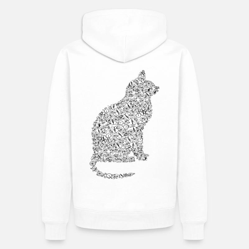 Kitty de vélos vélo chat - Sweat à capuche Premium bio Homme - blanc