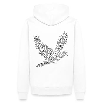 L'oiseau sur les bicyclettes vélo animal - Sweat à capuche Premium bio Homme - blanc - Dos - Nico (187cm)