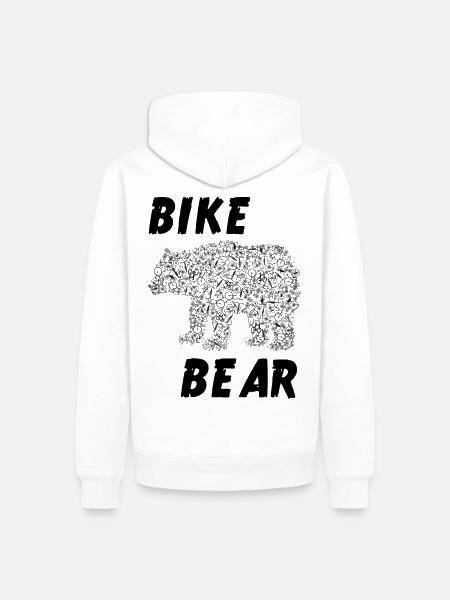 Ours de vélo - Sweat à capuche Premium bio Homme - blanc
