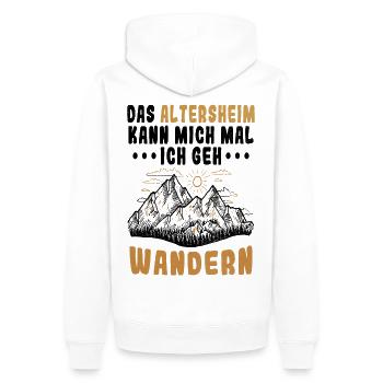 Ich gehe Wandern witzig Spruch Rentner - Männer Premium Bio Hoodie - Weiß - Hinten - Nico (187cm)