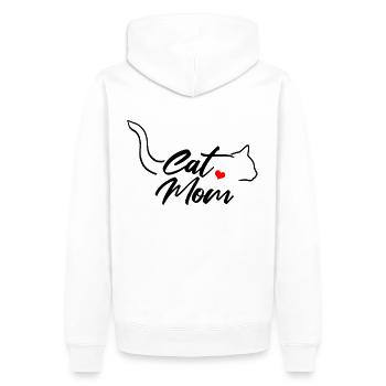 Die Katzenmutter Miezekatze Katze - Männer Premium Bio Hoodie - Weiß - Hinten - Nico (187cm)