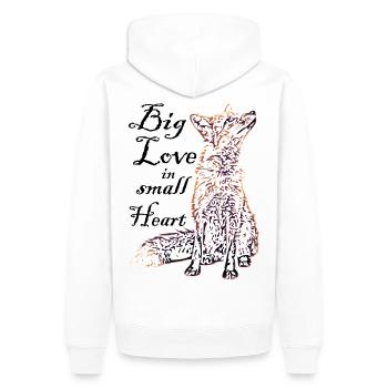 Kleiner Fuchs Mit Viel Liebe Im Herzen - Männer Premium Bio Hoodie - Weiß - Hinten - Nico (187cm)