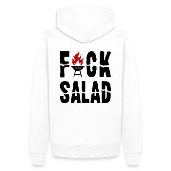 Fuck Salad BBQ Grillen Grillmeister Geschenkidee - Männer Premium Bio Hoodie - Weiß - Hinten - Nico (187cm)
