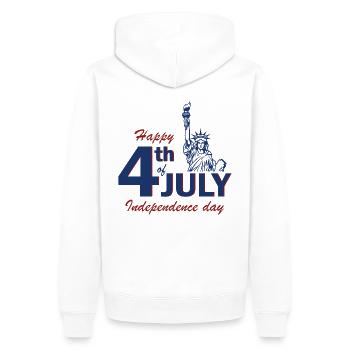 Freiheitsstatue USA Amerika Flagge 4. Juli - Männer Premium Bio Hoodie - Weiß - Hinten - Nico (187cm)