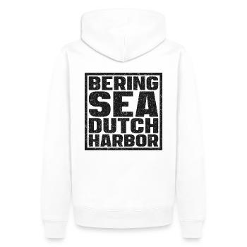 Bering Sea Dutch Harbor Alaska USA - Männer Premium Bio Hoodie - Weiß - Hinten - Nico (187cm)