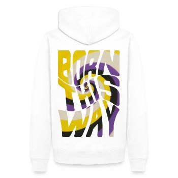 Born This Way – Nonbinary Edition - Men’s Premium Organic Hoodie - white - Back - Nico (187cm)