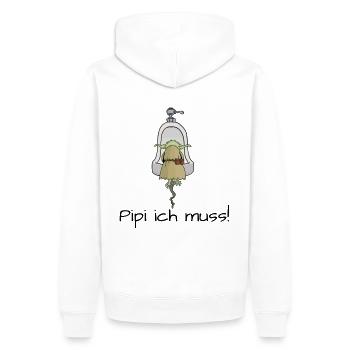 Babyyoda muss aufs Klo! - Männer Premium Bio Hoodie - Weiß - Hinten - Nico (187cm)