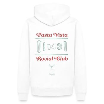 Pasta Vista Social Club - Pasta Love - Men’s Premium Organic Hoodie - white - Back - Nico (187cm)