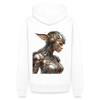 Cyberfelf - Men’s Premium Organic Hoodie - white - Back - Nico (187cm)