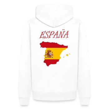 Spanien Design - Männer Premium Bio Hoodie - Weiß - Hinten - Nico (187cm)