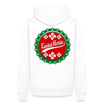 Euskal Herria Pays Basque - Sweat à capuche Premium bio Homme - blanc - Dos - Nico (187cm)