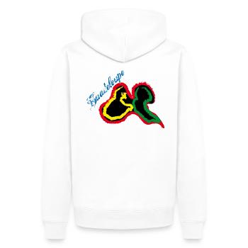 Guadeloupe - Sweat à capuche Premium bio Homme - blanc - Dos - Nico (187cm)