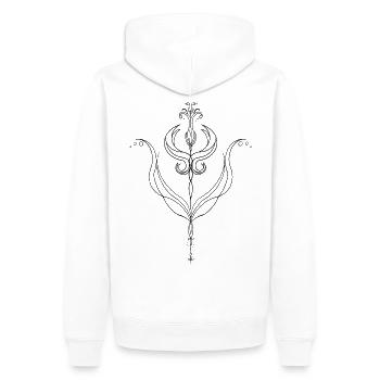 Floral Line Art - Männer Premium Bio Hoodie - Weiß - Hinten - Nico (187cm)