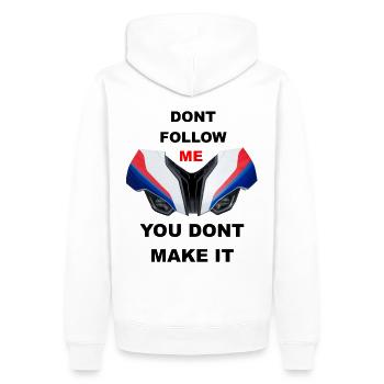 Dont Follow Me - Sweat à capuche Premium bio Homme - blanc - Dos - Nico (187cm)