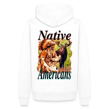 Native Americans 4 - Sweat à capuche Premium bio Homme - blanc - Dos - Nico (187cm)