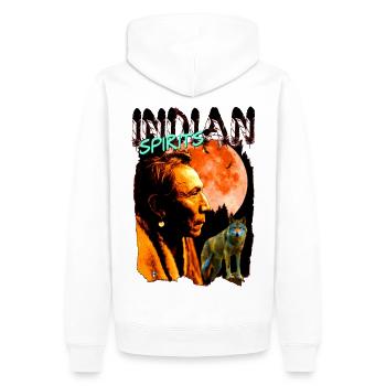 INDIAN SPIRITS 1.1 - Sweat à capuche Premium bio Homme - blanc - Dos - Nico (187cm)