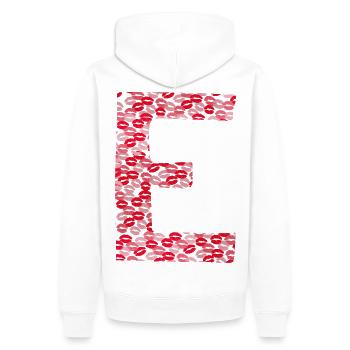Letter E - tshirt kisses - Men’s Premium Organic Hoodie - white - Back - Nico (187cm)
