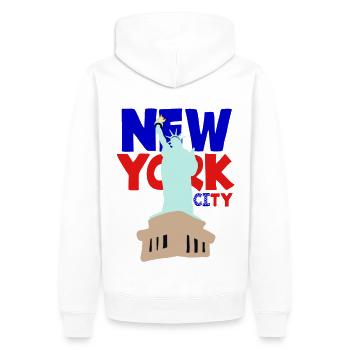 Stadt New York - Männer Premium Bio Hoodie - Weiß - Hinten - Nico (187cm)