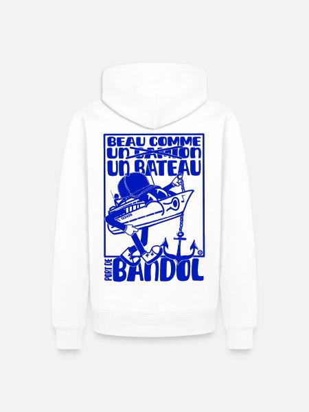 Retro Mediterranean Bandol Boat Mascot - Men’s Premium Organic Hoodie - white