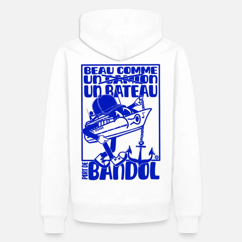 Retro Mittelmeer Bandol Boot Maskottchen - Männer Premium Bio Hoodie - Weiß