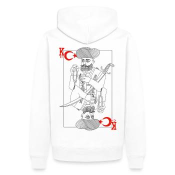 Turkiye Minmalist Sword King Tarot - Men’s Premium Organic Hoodie - white - Back - Nico (187cm)