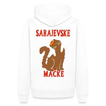 Sarajevo Katze Bosnien - Männer Premium Bio Hoodie - Weiß - Hinten - Nico (187cm)