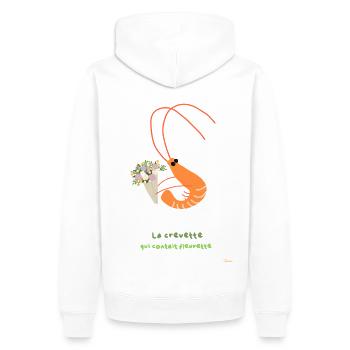 Blumige Garnelen und fröhlicher Strauß - Männer Premium Bio Hoodie - Weiß - Hinten - Nico (187cm)