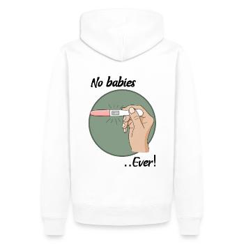 Keine Babys - Männer Premium Bio Hoodie - Weiß - Hinten - Nico (187cm)
