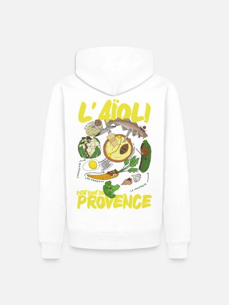 Illustrated Provençal aioli - Men’s Premium Organic Hoodie - white
