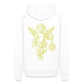 Tennis, Fun Shirt Angel Cherub Retro Renaissance - Sweat à capuche Premium bio Homme - blanc - Dos - Nico (187cm)