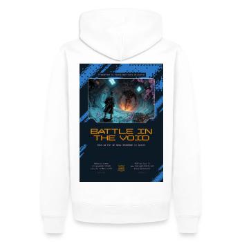 Space Samurai - Schlacht in der Leere - Männer Premium Bio Hoodie - Weiß - Hinten - Nico (187cm)