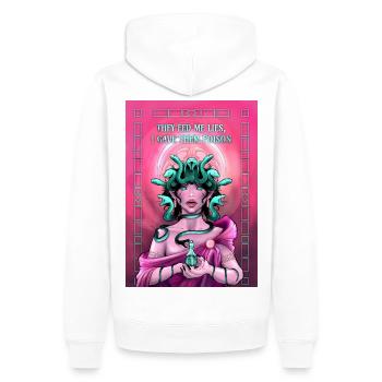 Medusa Illustration - Männer Premium Bio Hoodie - Weiß - Hinten - Nico (187cm)