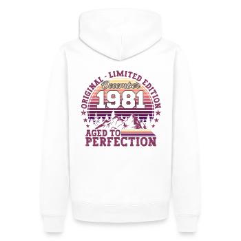 Original December 1981 41st birthday gift - Men’s Premium Organic Hoodie - white - Back - Nico (187cm)