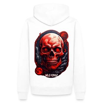 Totenkopf - Männer Premium Bio Hoodie - Weiß - Hinten - Nico (187cm)