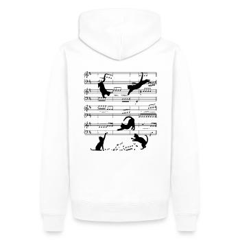 Katzen auf Notenlinien - Männer Premium Bio Hoodie - Weiß - Hinten - Nico (187cm)