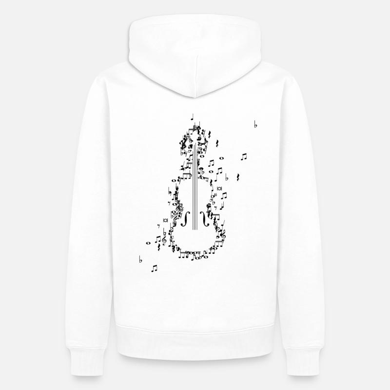 Violon Violon Violons Notes de musique - Sweat à capuche Premium bio Homme - blanc