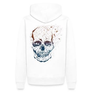scull - Men’s Premium Organic Hoodie - white - Back - Nico (187cm)