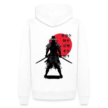 Épéiste samouraï - Sweat à capuche Premium bio Homme - blanc - Dos - Nico (187cm)