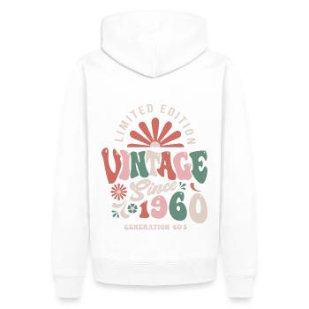 1960 Jubiläum Jahrgang 1960 - Männer Premium Bio Hoodie - Weiß - Hinten - Nico (187cm)