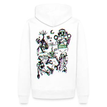 DandyBot - Men’s Premium Organic Hoodie - white - Back - Nico (187cm)