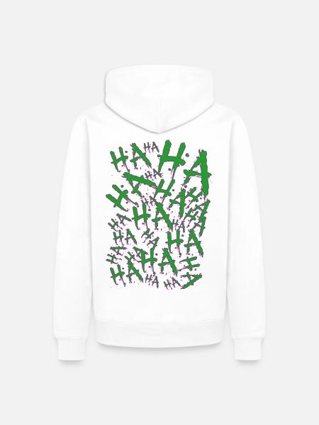 halloween joker kostüm lachen - Männer Premium Bio Hoodie - Weiß