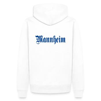 Mannheim Monnem Waldhof Ultras Hooligan MA - Sweat à capuche Premium bio Homme - blanc - Dos - Nico (187cm)