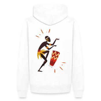 Abou - Sweat à capuche Premium bio Homme - blanc - Dos - Nico (187cm)