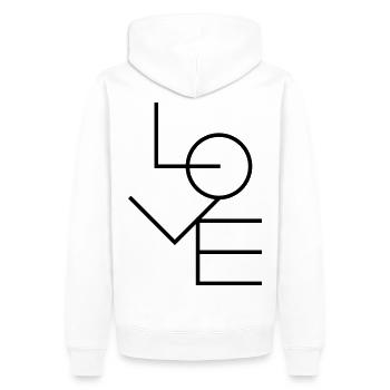Love - Männer Premium Bio Hoodie - Weiß - Hinten - Nico (187cm)