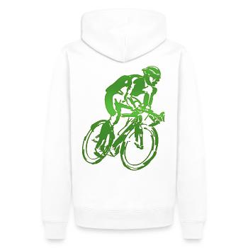 Radfahrer Radfahren BMX Fahrrad Sport Mountainbiken Hobby - Männer Premium Bio Hoodie - Weiß - Hinten - Nico (187cm)