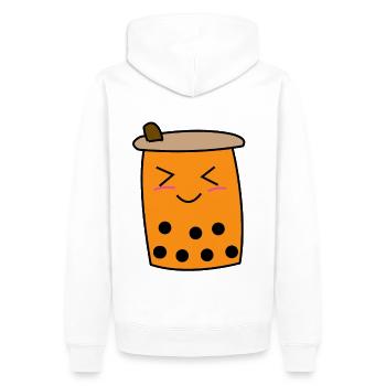 tolles Geschenk, bubble tea, kinder, mädchen Stick - Männer Premium Bio Hoodie - Weiß - Hinten - Nico (187cm)