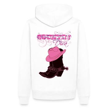 Country Queen - Men’s Premium Organic Hoodie - white - Back - Nico (187cm)